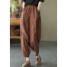 Coffee Corduroy harem Pants elastic waist Spring