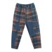 Style Blue Plaid Pockets elastic waist Patchwork Denim Pants Spring