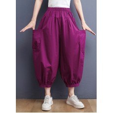 Loose Red elastic waist lantern Pants Spring