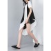 Women Black Personality Loose clothes Casual  Spliced Irregular Chiffon T-Shirt