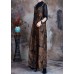 Women Coffee Button Patchwork Fall retro jumpsuit pants