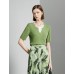 Leaf Green Ribbed V-Neck Layered Knit Top Leaf Green Ribbed V-Neck Layered Knit Top
