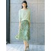 Sage Green Tencel-Linen Blend Sequin Knit Top Sage Green Tencel-Linen Blend Sequin Knit Top