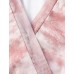 Tie Dye V-Neck Wrap Elbow Sleeve Top Tie Dye V-Neck Wrap Elbow Sleeve Top
