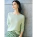 Sage Green Tencel-Linen Blend Sequin Knit Top Sage Green Tencel-Linen Blend Sequin Knit Top