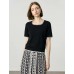 Black Contrast Trim Short Sleeve Knit Top Black Contrast Trim Short Sleeve Knit Top