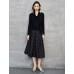 Black Draped Cowl Neck Cutout Knit Top