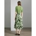 Leaf Green Ribbed V-Neck Layered Knit Top Leaf Green Ribbed V-Neck Layered Knit Top