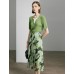 Leaf Green Ribbed V-Neck Layered Knit Top Leaf Green Ribbed V-Neck Layered Knit Top
