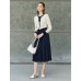 Contrast Bow Detail Knit Cardigan