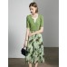 Leaf Green Ribbed V-Neck Layered Knit Top Leaf Green Ribbed V-Neck Layered Knit Top